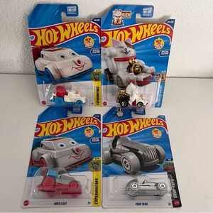 2025 Hot Wheels Lot of 4 - Quick Chat , Pass ‘N Go , Feline Lucky - New Fun Cars